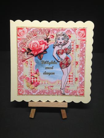 The Bathing Beauty Retro Card Front Kit by Bettina Keis Jensen