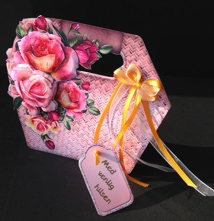Rose Cascade Basket Tote Card Mini Kit by Bettina Keis Jensen