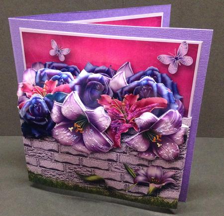 Garden Wall with Roses and Lilies Popout Card Mini Kit by Bettina Keis Jensen