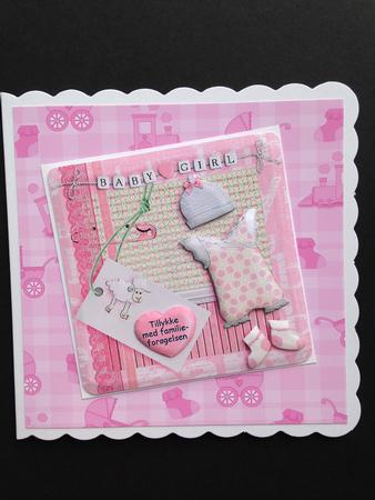 Baby Backing Checks Pink Background by Bettina Keis Jensen