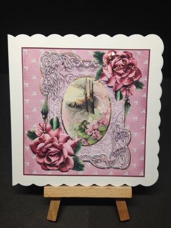 House in the Wood Card with Decoupage by Bettina Keis Jensen