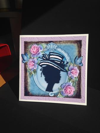 Beautiful Silhoutte with Blue Roses 8x8 by Bettina Keis Jensen