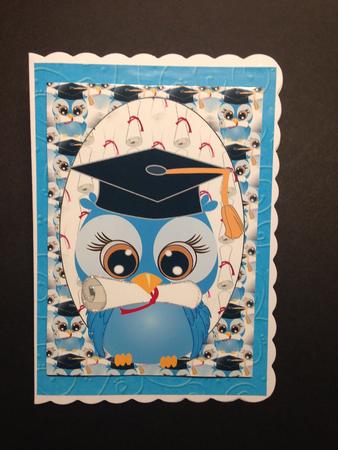 Blue Graduation Owl Topper by Bettina Keis Jensen