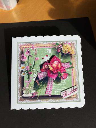 A Rose and a Telephone Call, Card with Decoupage by Bettina Keis Jensen