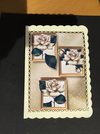 Antique Ivory Roses Frame Trio by Bettina Keis Jensen