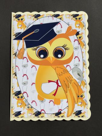 Yellow Graduation Owl Topper by Bettina Keis Jensen