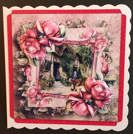 Going to Market Card with Decoupage by Bettina Keis Jensen