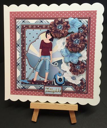 All in a Day's Work Decoupage Card Front by Bettina Keis Jensen