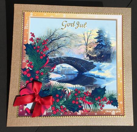 River Crossing Christmas Card Front by Bettina Keis Jensen
