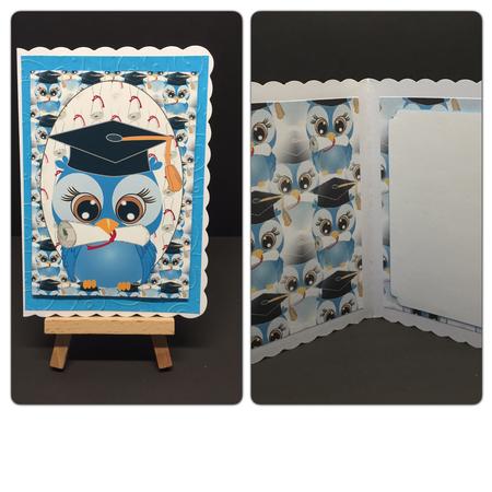 Land Blue Graduation Owl Backing Sheet by Bettina Keis Jensen