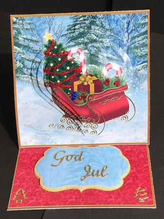 Christmas Sleigh Pyramid Easel by Bettina Keis Jensen