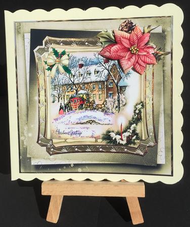 The Coach House and Horses 7x7 Card by Bettina Keis Jensen