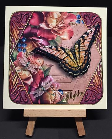 Cardtopper Lovely Butterfly Autumn 404 by Bettina Keis Jensen