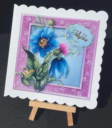 Beautiful Himalayan Blue Poppies 8x8 Quick Topper by Bettina Keis Jensen
