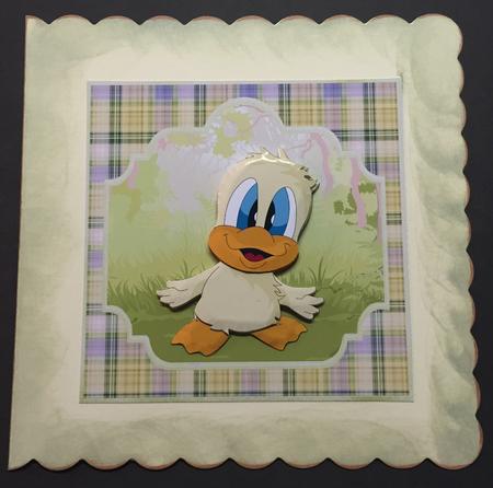 Baby Duck 7x7 Card with Decoupage by Bettina Keis Jensen