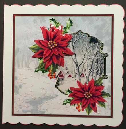 Vintage Hamlet and Poinsettias 7x7 Card by Bettina Keis Jensen