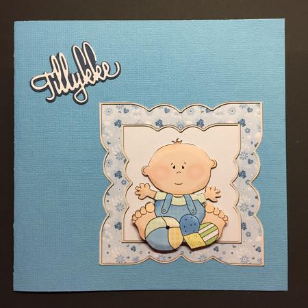 A Baby Boy 6x6 Card with Decoupage by Bettina Keis Jensen