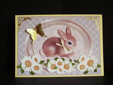 Baby Rabbit & Daisies by Betty Aldred