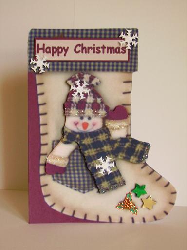Christmas Stocking Shaped Card by Betty Aldred