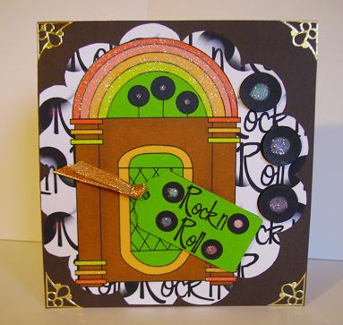 Scalloped Card Rock'n'roll Jukebox by Betty Aldred