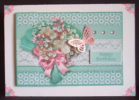 Floral Fan Aqua Side Stacker Sheet by Betty Aldred