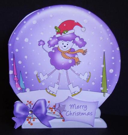 Xmas Dog Snow Globe by Betty Aldred