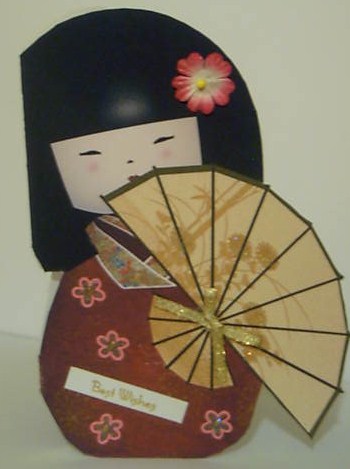 Geisha Girl Shaped Card by Betty Aldred