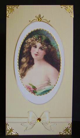 'metallic' Dl Fancy Bow Card Fronts or Insert by Betty Aldred