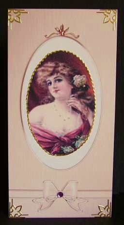 'metallic' Dl Fancy Bow Card Fronts or Insert by Betty Aldred