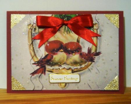 Christmas Love Birds Wavy Side Stacker by Betty Aldred