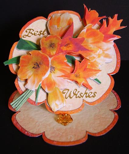 Tulips Caramelle - Flower Easel Card or Topper by Betty Aldred