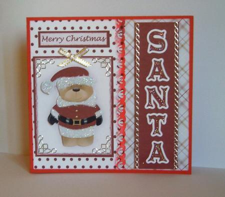 Santa Bear Christmas Square Card Kit by Betty Aldred