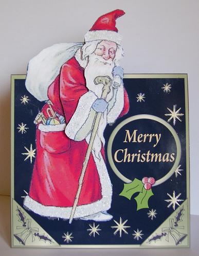 Vintage Santa - Over the Edge Black by Betty Aldred