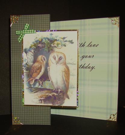 Owls on Tartan by Betty Aldred