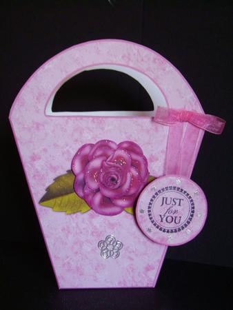 Elegant Pink Rose Gift Bag / Box by Betty Aldred