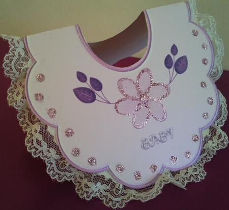 New Baby Girl Pink Bib-shaped Card Featured Gallery Photo