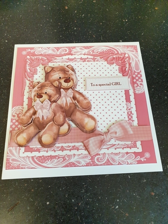 Cute Teddie Birthday Girl Mini Kit by Beverley Cook