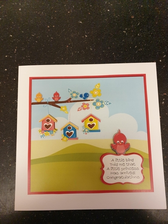 New Baby Girl card 7x7 quick card by Beverley Cook