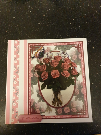Pink Floral Vase by Beverley Cook