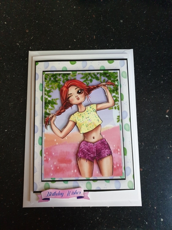 A5 Groovy Pigtail Girl . 2 by Beverley Cook
