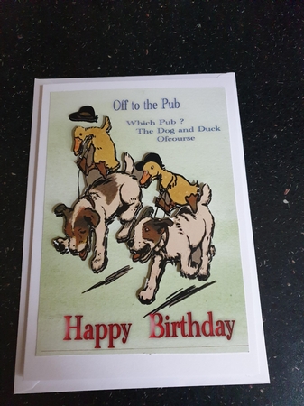  Birthday  Off to the pub. by Beverley Cook
