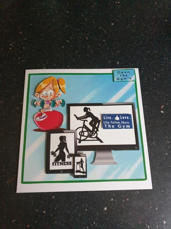 Gym Girl - Open The Gyms - Decoupage by Beverley Cook