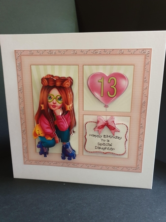 300dpi 6x6in Roller Girl -Teenager -Daughter-granddaughter-other by Beverley Cook