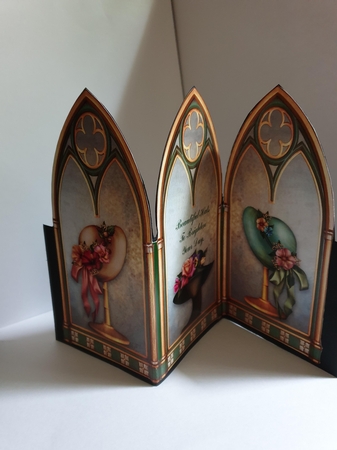  Beautiful Floral Hats & A Triple Gothic Arch Folding Screen by Beverley Cook