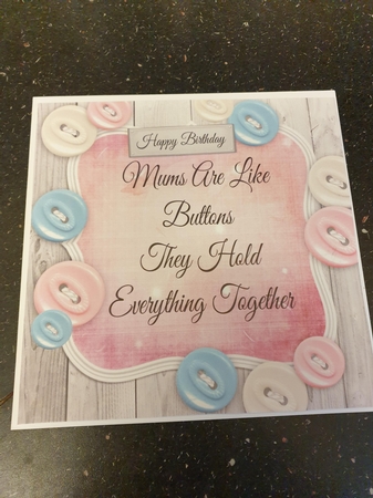 Mums Are Like Buttons 8x8 by Beverley Cook