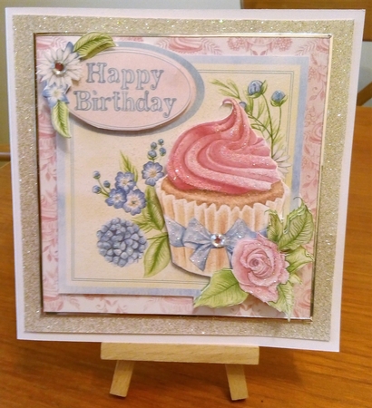 Pink Floral Cupcake by Beverley Hassell