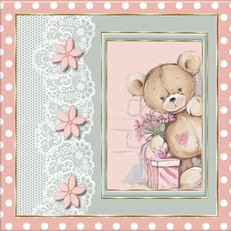  Lace n Stripped Frames-Neutral by Beverley Hazelgrave
