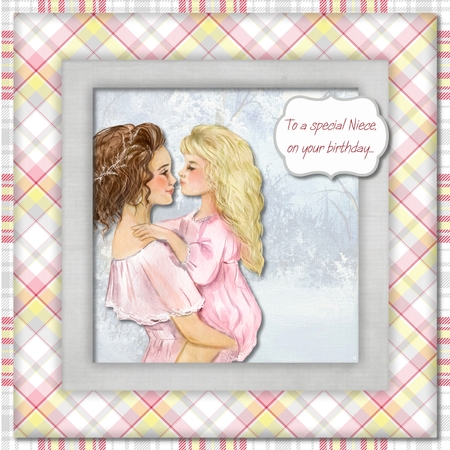Strawberries in Season - Plaid A4 Backgrounds (set 2) by Beverley Hazelgrave