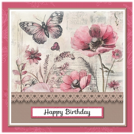 8x8 Butterfly Shabby Frames/Mats 7-12 in JPEG & PNG  by Beverley Hazelgrave