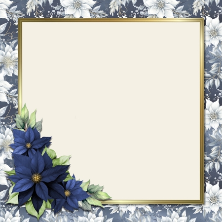 8x8 Blue & Gold Christmas 2 - Card Fronts and Matching Papers  by Beverley Hazelgrave
